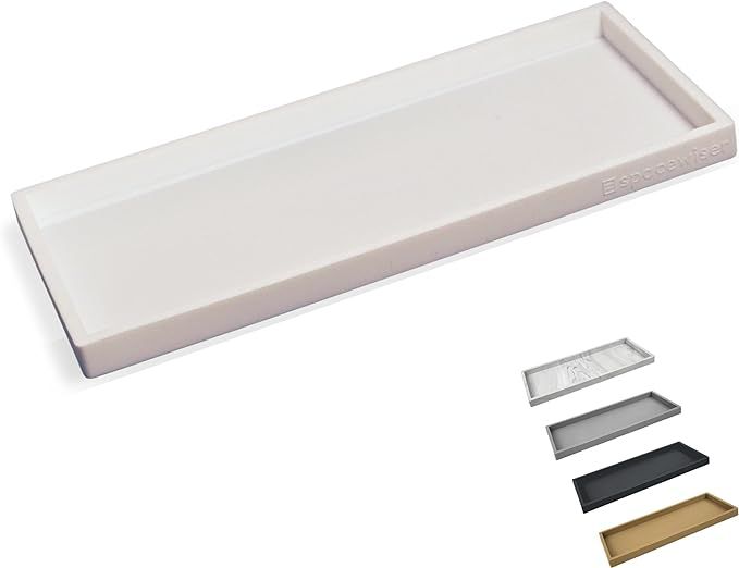Spacewiser Countertop and Vanity Tray - 11.7" Shatterproof Bathroom Tray, Flexible Silicone Soap ... | Amazon (US)