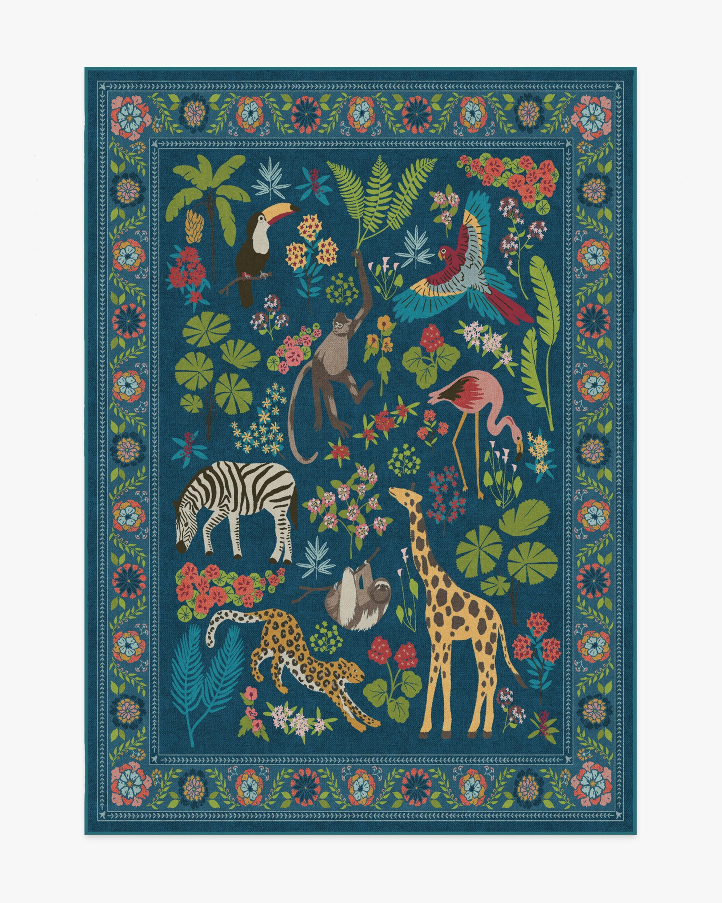 Iris Apfel Jingle Jungle Royal Blue Tufted Rug | Ruggable
