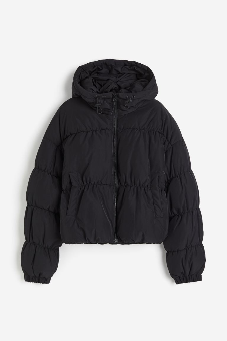Hooded Puffer Jacket | Black Puffer Jacket | Womens Puffer Jacket | Fall Outfits 2023 | Hm Outfit | H&M (US + CA)