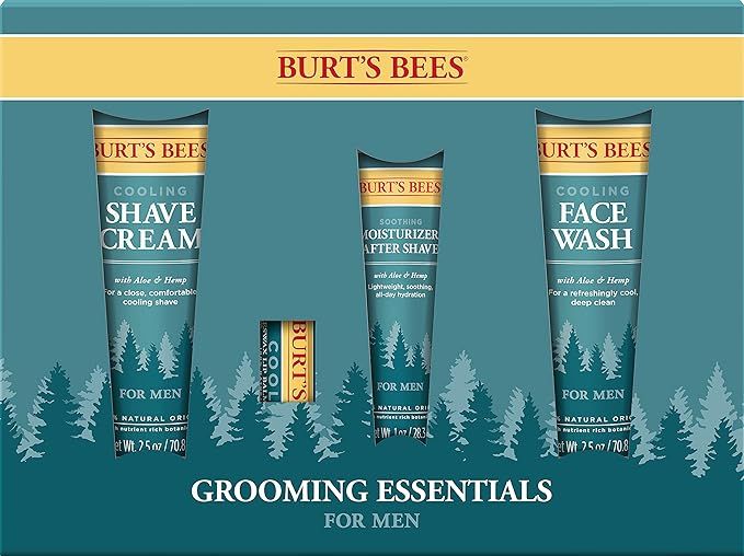 Burt's Bees Grooming Essentials For Men with Cooling Face Wash Cooling Shave Cream Soothing Moist... | Amazon (US)