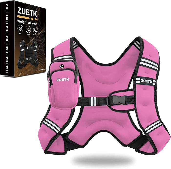 Weighted Vest, 6lb/8lb/12lb/16lb/20lb/25lb/30lb Weight Vest with Reflective Stripe, Weighted Vest... | Amazon (US)