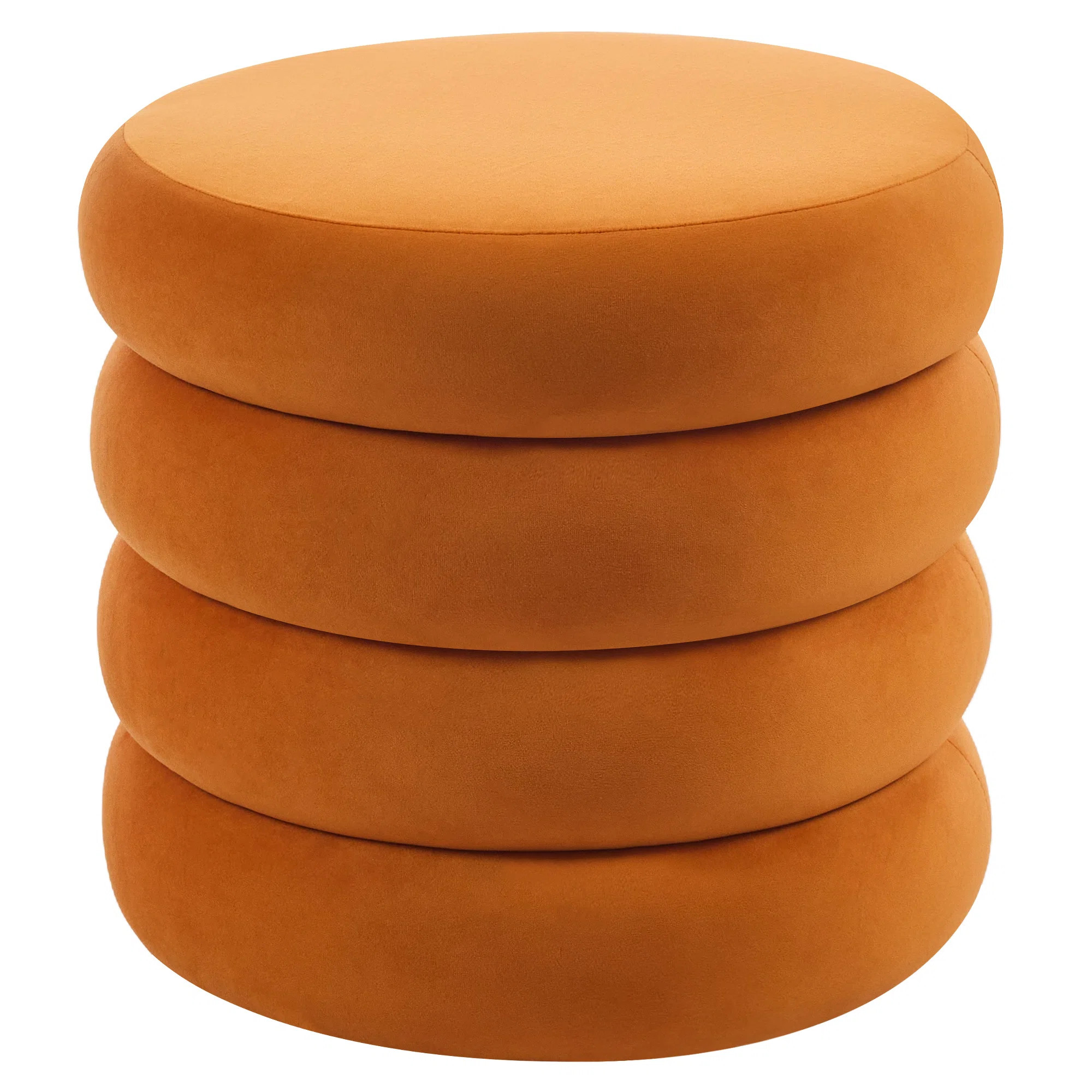 Leiani 20.1" Wide Boulce/Velvet/Linen Upholstered Round Storage Ottoman | Wayfair North America