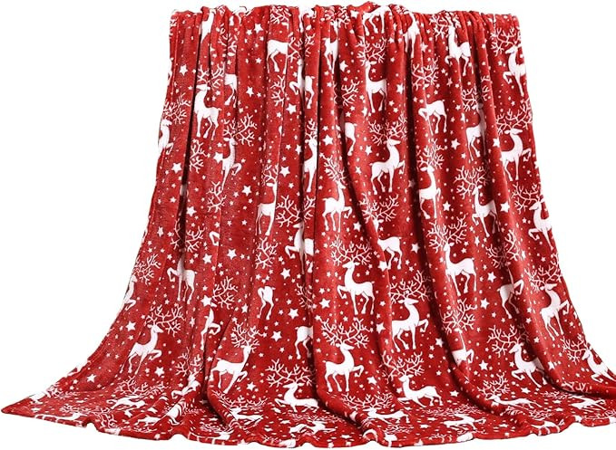 GoodGram Ultra Plush Christmas & Halloween Themed Fleece Throw Blankets - Assorted Styles (Red Re... | Amazon (US)