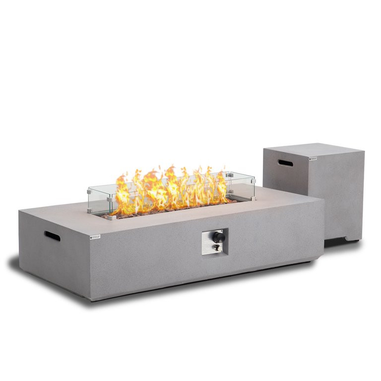 ESSENTIAL LOUNGER 56" x 28" 50000 BTU Propane Fire Pit Table | Walmart (US)