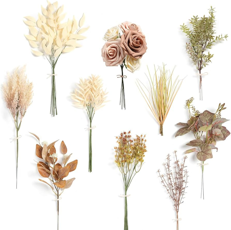 Serra Flora Artificial Greenery Stems Combo Box Set,34pcs with 7 Kinds of Faux Greenery Picks for... | Amazon (US)