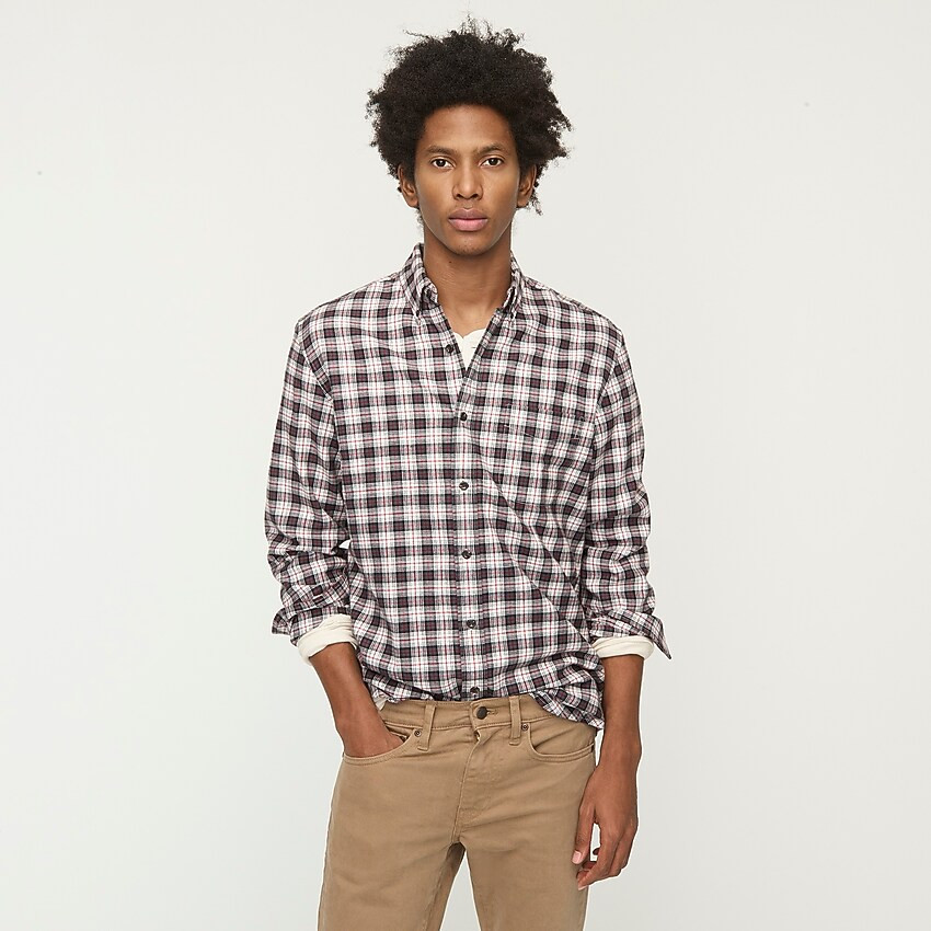 Slim brushed twill shirt in plaid | J. Crew US