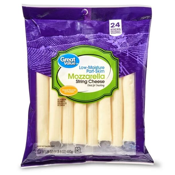 Great Value Mozzarella String Cheese, 24 Oz, 24 Ct - Walmart.com | Walmart (US)