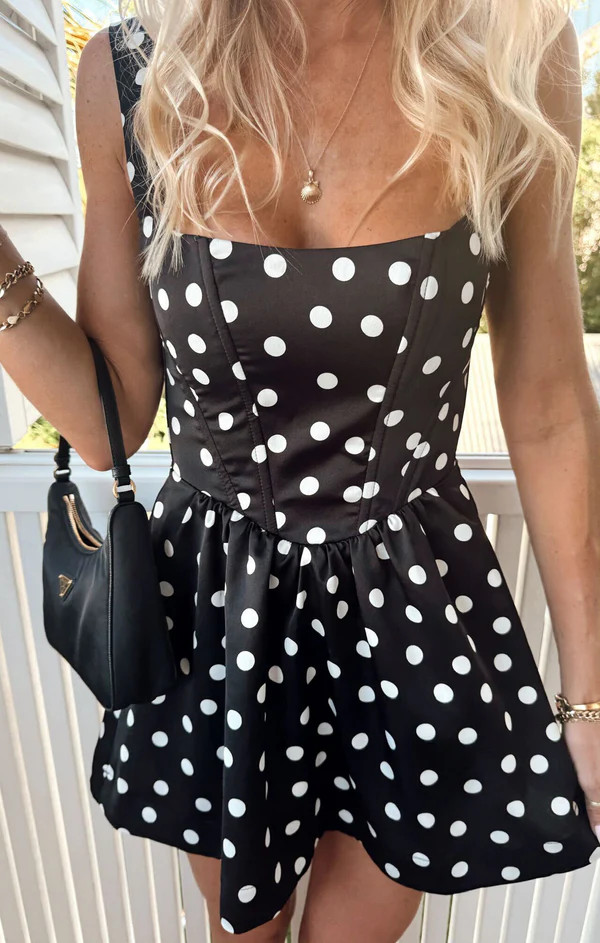 Nina Skort Dress ~ Polka Dot Luxe Satin | Show Me Your Mumu