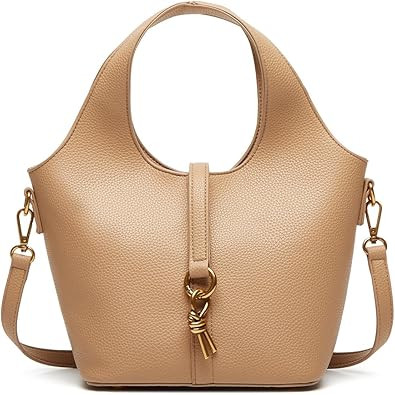 Women Bucket Bag PU Leather Hobo Bag Fashion Shoulder Crossbody Vintage Tote Small Handabg Purse | Amazon (US)