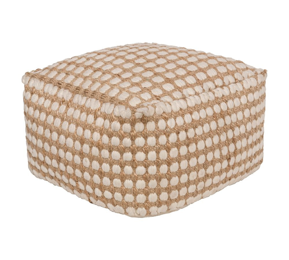 Hendrick Handwoven Jute Knit Pouf | Pottery Barn (US)