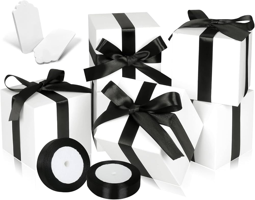 DOYIDE White Gift Boxes 5x5x5, 30 Pack Paper Gift Boxes with Lids for Gift, Bridesmaid Proposal B... | Amazon (US)