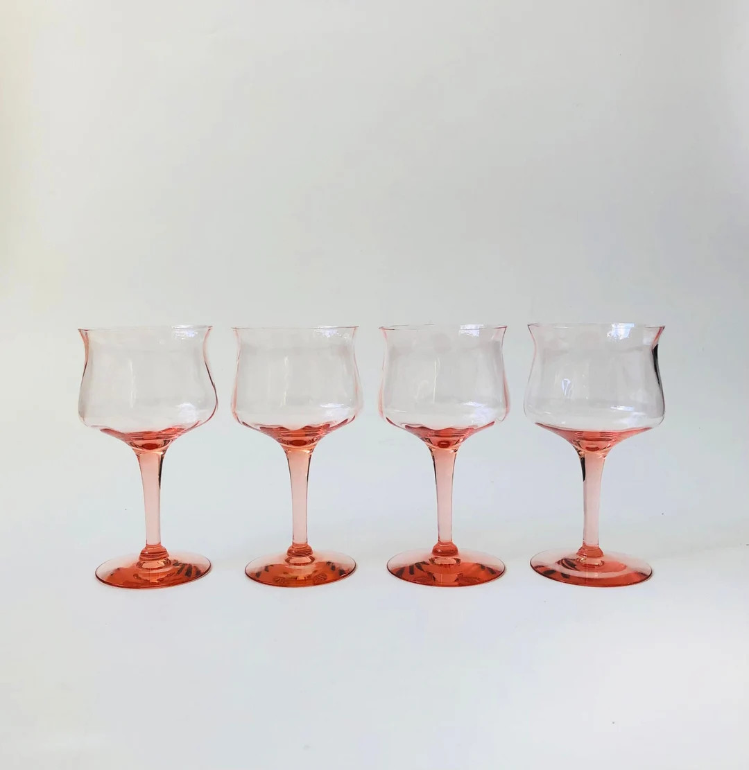 Blush Pink Wine Glasses - Set of 4 | Etsy (US)