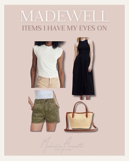 I’ve my eye on these madewell items! How adorable would that straw purse be for a beach trip?!

Straw crossbody purse, neutral muscle tank, black midi dress, pull on shorts 

#LTKstyletip #LTKSeasonal #LTKFestival
