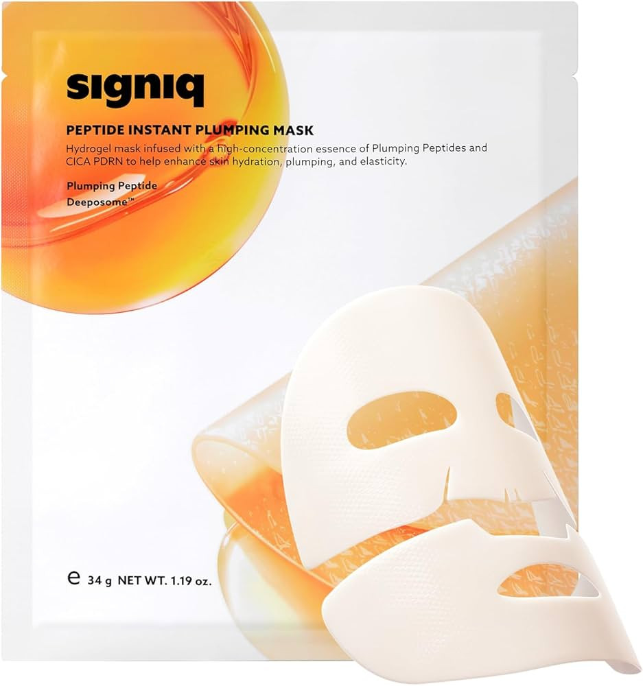 signiq Peptide Instant Plumping Mask, Embossed Hydrogel Mask, Lifting, Firming, PDRN, Skin-Elasti... | Amazon (US)