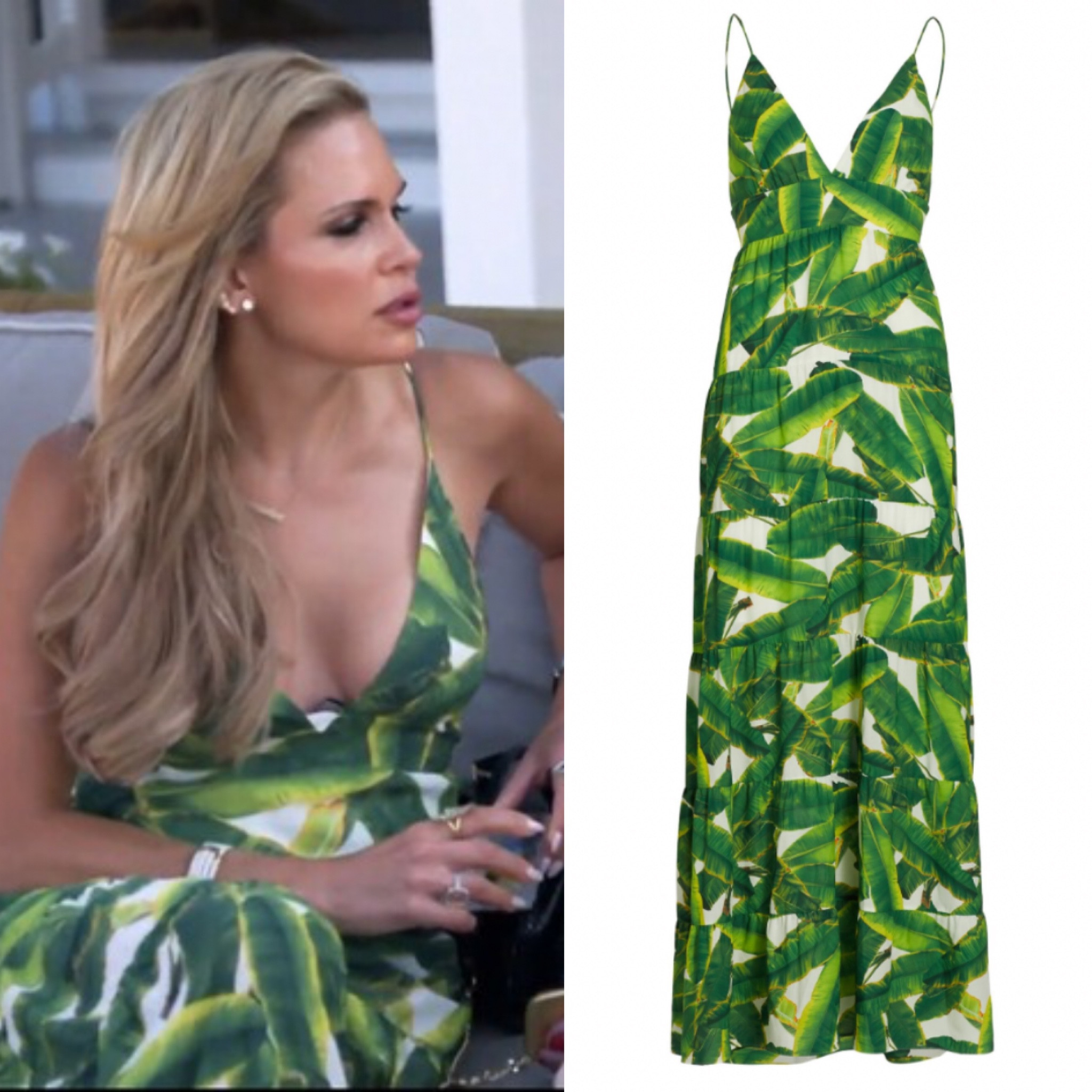 Jackie Goldschneider’s Leaf Print Maxi Dress 