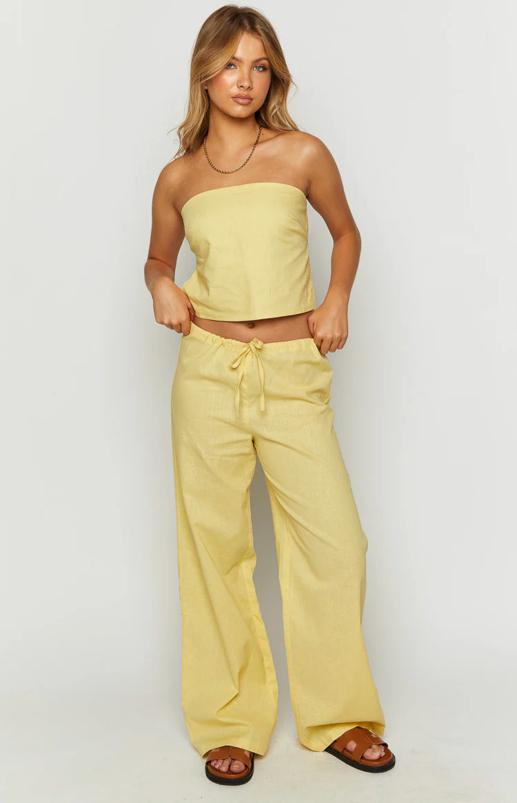Vienna Yellow Pants | Beginning Boutique (US)