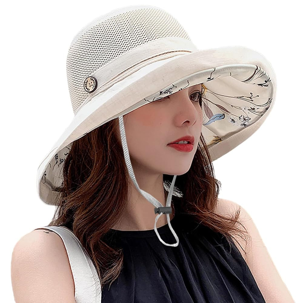 Women Wide Brim Sun Hats Metal Wired Edge Summer UV Protection Beach Fishing Hat for Hiking Garde... | Amazon (US)