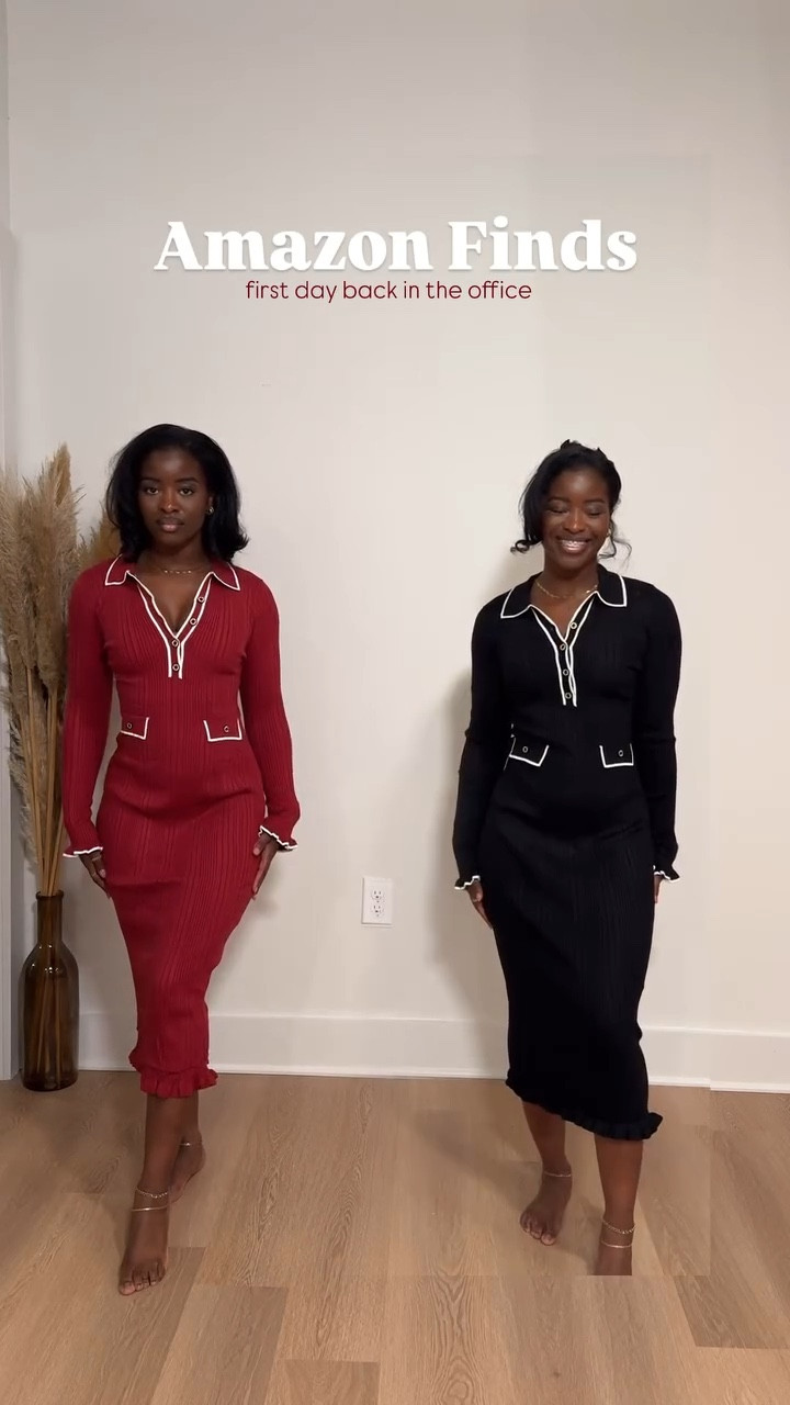 For the corporate baddies, church girlies, & uptown babes 💕💻🖇️ 
.
Because sometimes the only thing exciting about these zoom calls is being best dressed camera 📷 ON all 2025! We thinking black or wine? 
.
Comment ZOOM for the link babes 🖤♥️#amazonfinds #ltkfashion