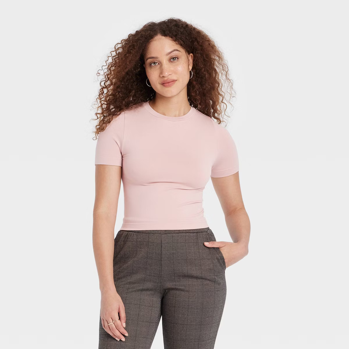 Women's Slim Fit Short Sleeve Seamless Baby T-Shirt - A New Day™ | Target