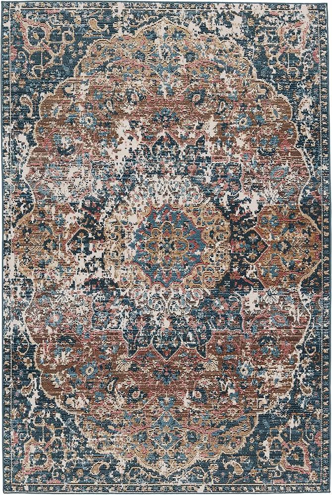 Jaipur Living Indoor Outdoor 8x10 Large Area Rug, Boho, Dark Blue/Multicolor | Amazon (US)