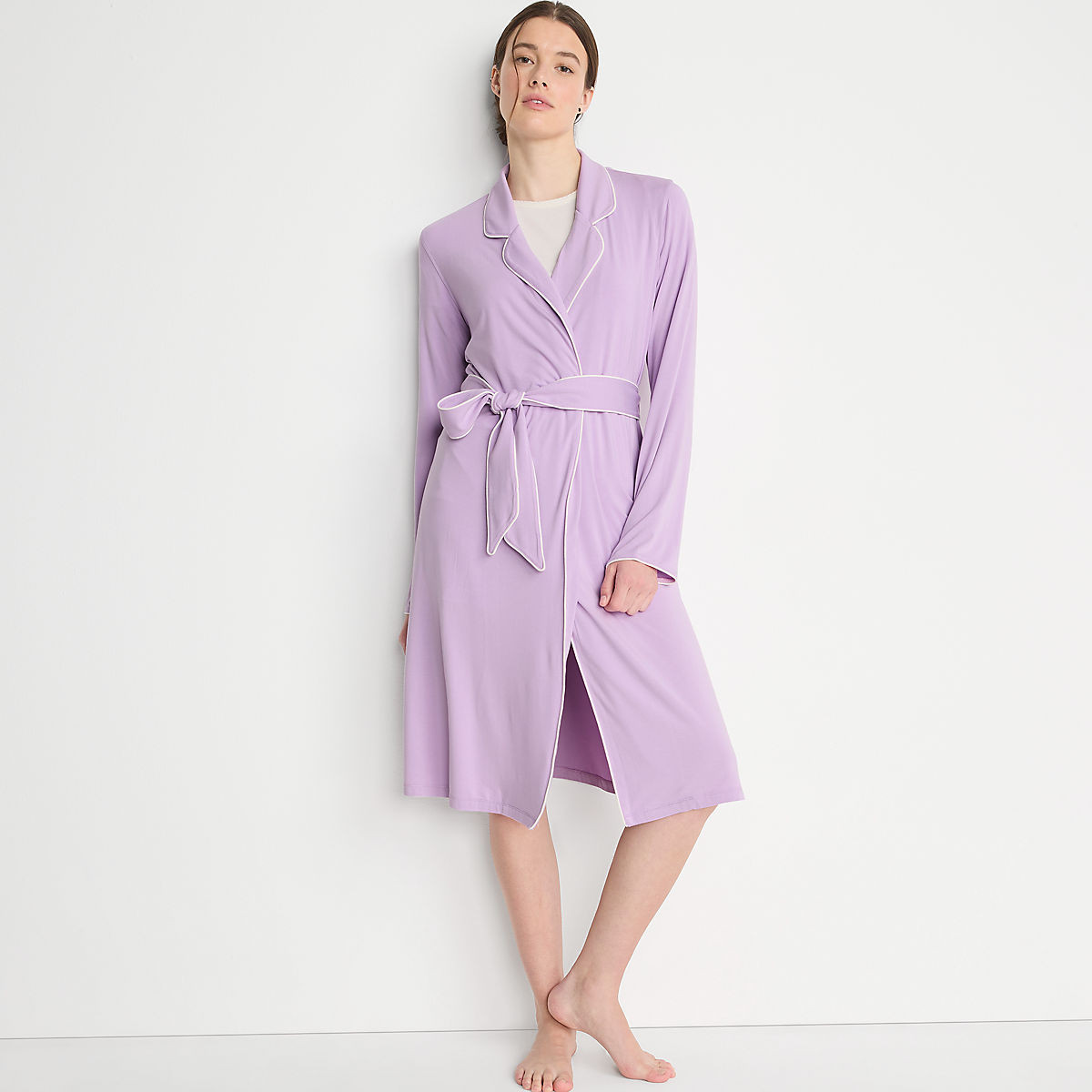 Women's Cooling Robe with Piping | Lands' End (US)
