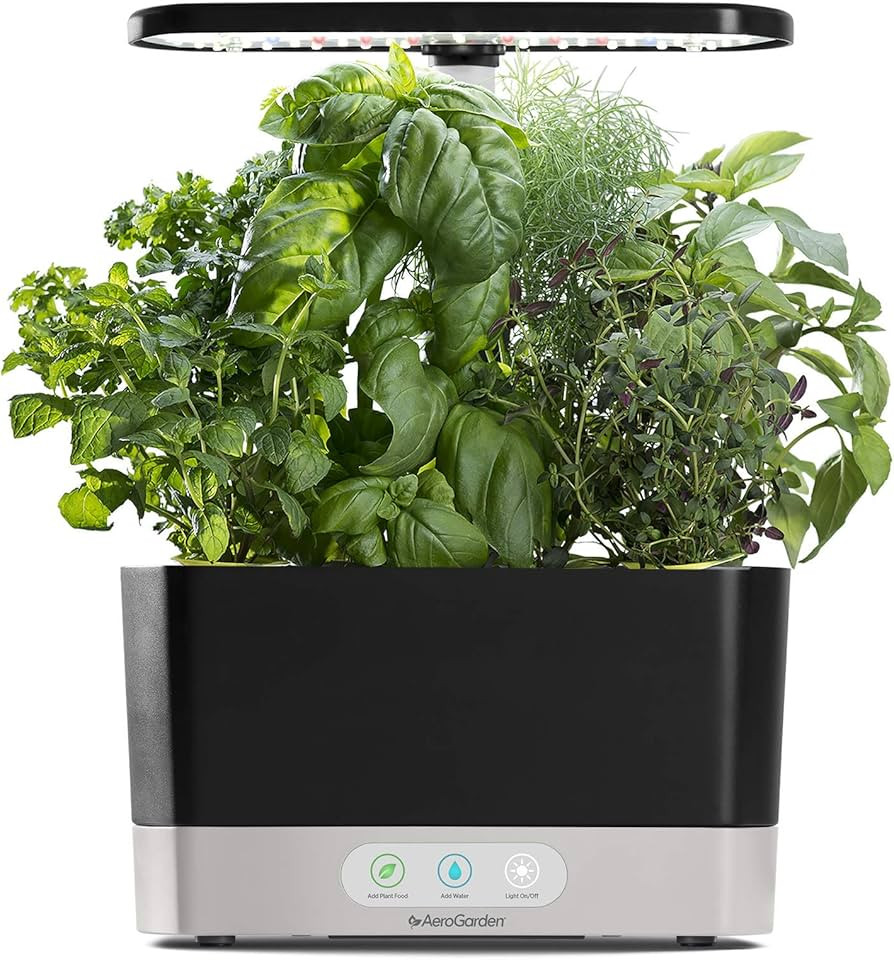 AeroGarden Harvest with Gourmet Herb Seed Pod Kit - Hydroponic Indoor Garden, Black | Amazon (US)