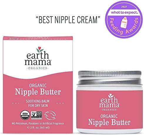 Organic Nipple Butter Breastfeeding Cream by Earth Mama | Lanolin-free, Safe for Nursing & Dry Skin, | Amazon (US)