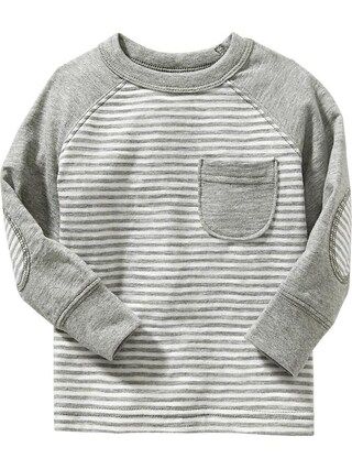 Old Navy Striped Elbow Patch Tees For Baby - Gray stripe | Old Navy US