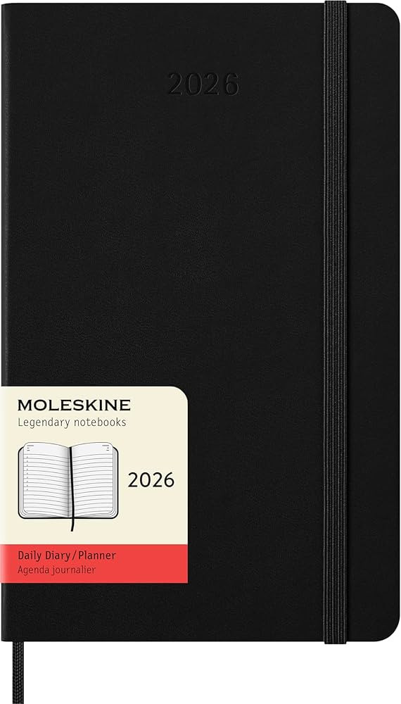 Moleskine Classic 12 Month 2026 Daily Planner, Hard Cover, Large (5" x 8.25"), Black, 400 pages | Amazon (US)