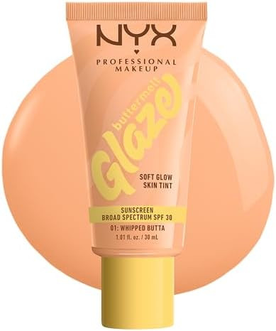 NYX PROFESSIONAL MAKEUP Buttermelt Glaze Soft Glow Skin Tint with SPF 30, Up To 12HR Wear, 01 Whi... | Amazon (US)