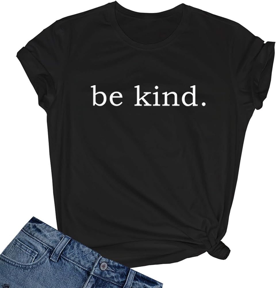 BLACKMYTH Women Be Kind Cute Graphic T-Shirt Funny Tops | Amazon (US)