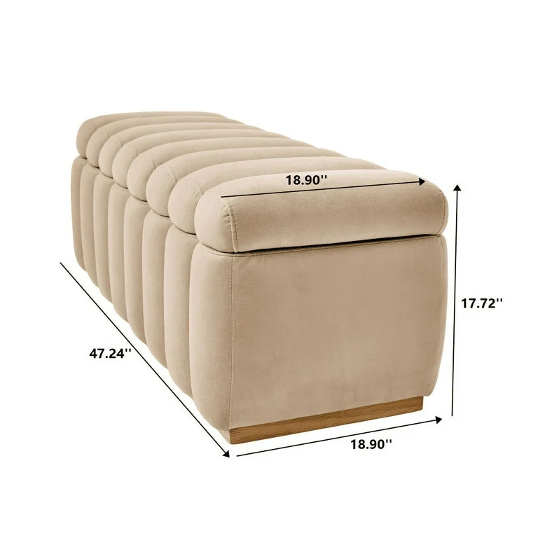 Better Homes & Gardens 47.24" Lillian Channel Tufted Bench, Beige VelvetBetter Homes Gardens Lill... | Walmart (US)