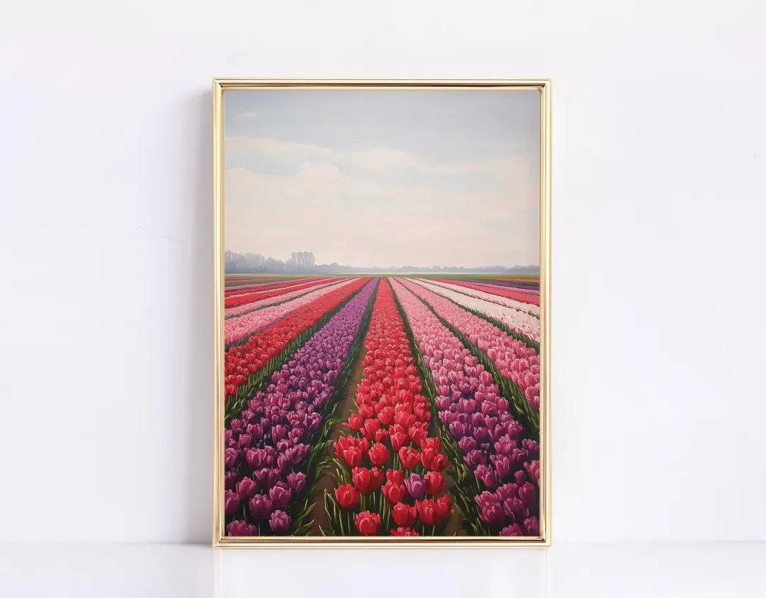 Wicked Flowers Tulips Vintage Floral Painting Digital Print Vintage Girly Valentines Print Wizard... | Etsy (US)