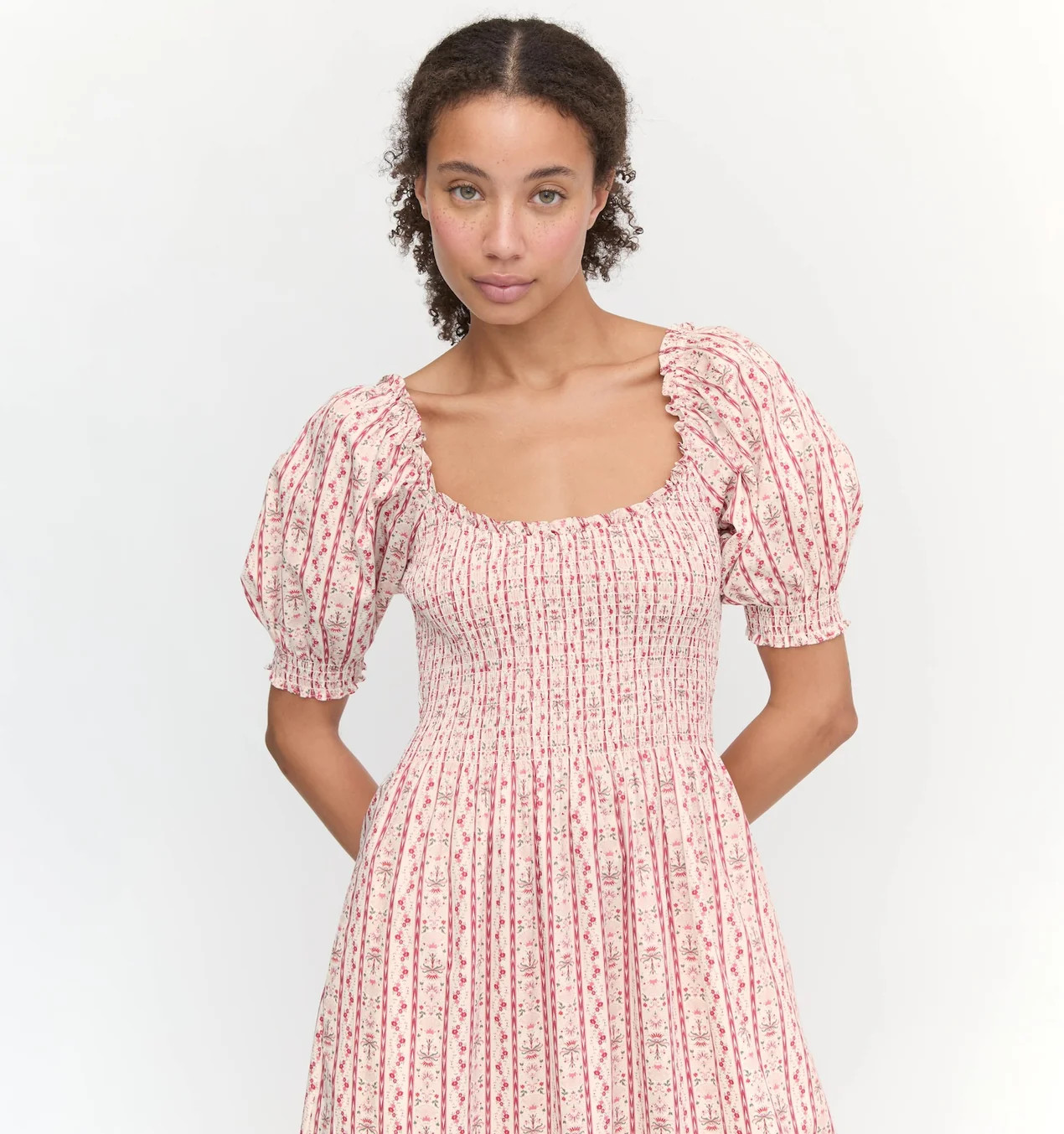 The Louisa Nap Dress - Pink Emma Stripe | Hill House Home US