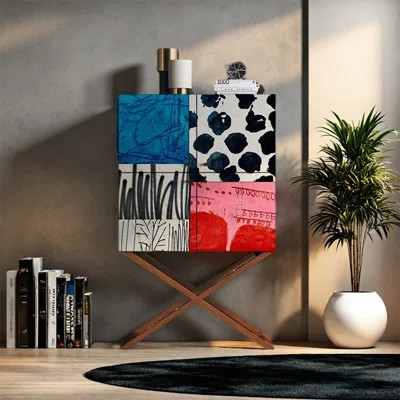 Stylish Four Door Cabinet with Metal Handles | Wayfair North America