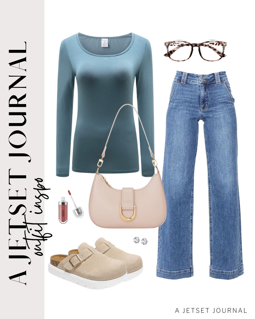 We love this steel blue OThread & Co. long-sleeve shirt and Astylish wide-leg jeans combo! Pair it with Project Cloud platform clogs and a KKXIU shoulder bag. Finish the look with BBTO stud earrings and KIKO Milano 3D Hydra Lip Gloss. 

 #LTKSeasonal #LTKSaleAlert #LTKTravel