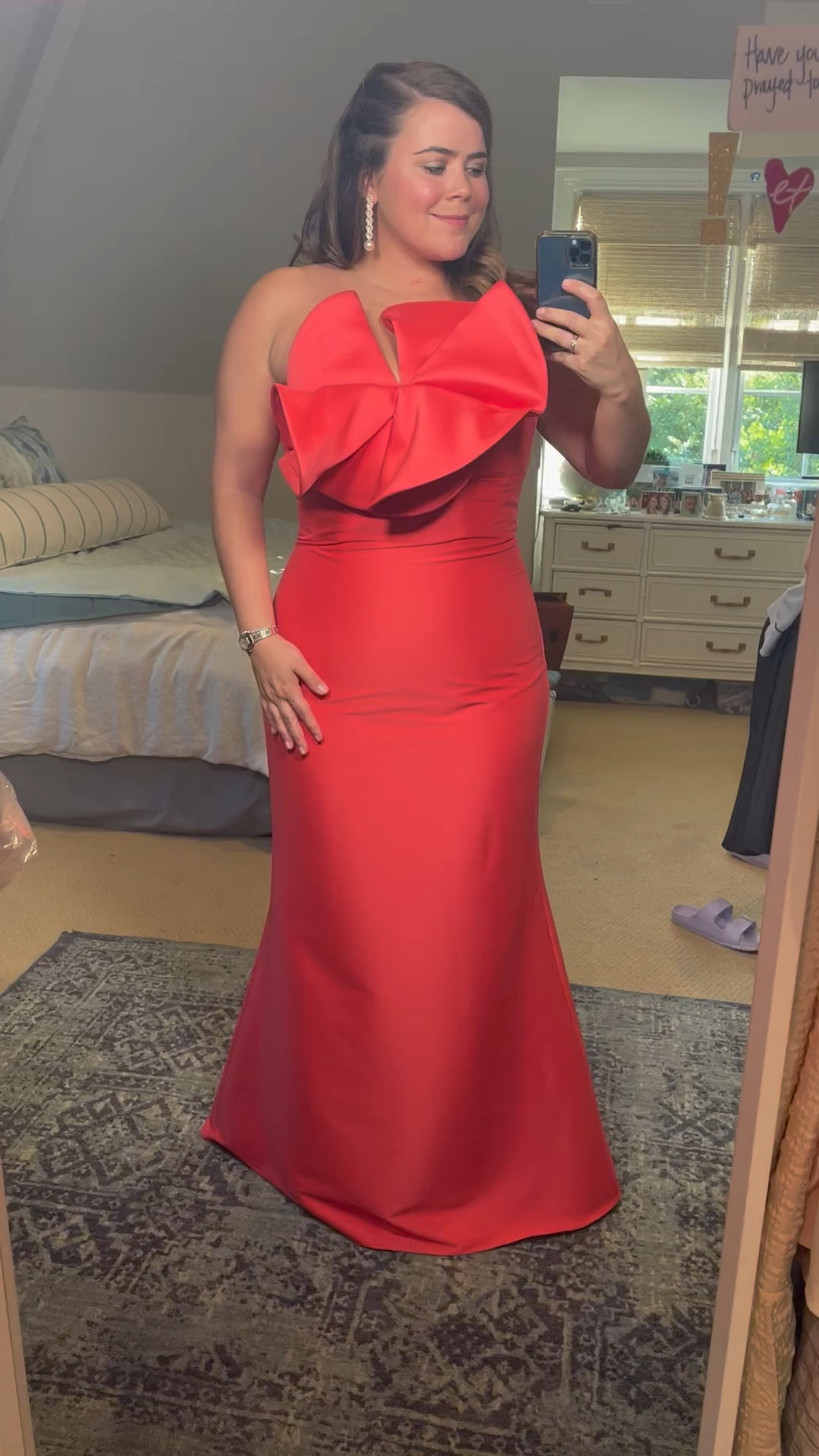 This dress is STUNNING and on sale in both black, coral and white in short. It is TTS and a thin fabric so I’d suggest sizing up to give yourself breathing room  

#LTKSeasonal #LTKstyletip #LTKwedding