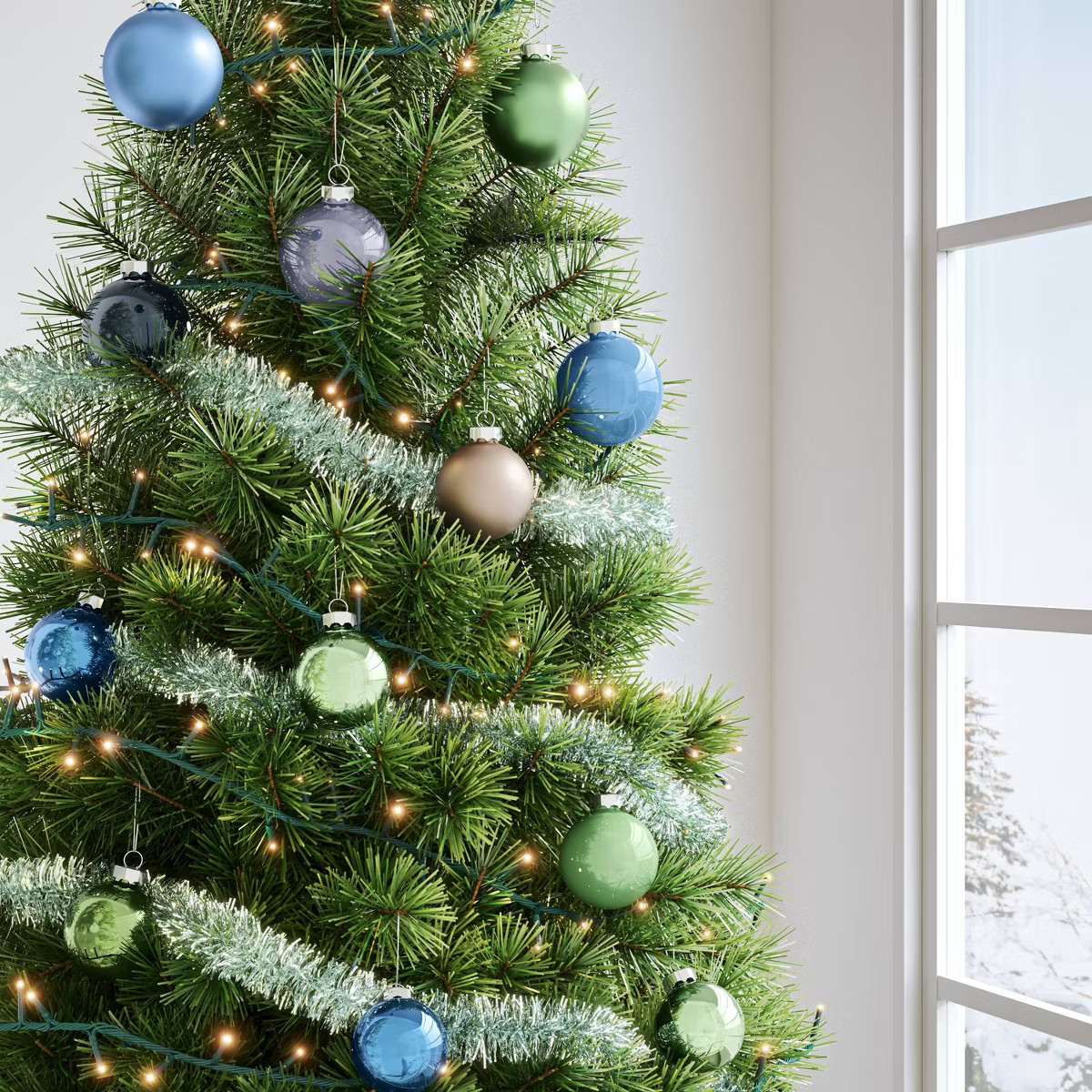 42pc Round Glass Christmas Tree Ornament Set Mushroom/Navy/Green - Wondershop™ | Target