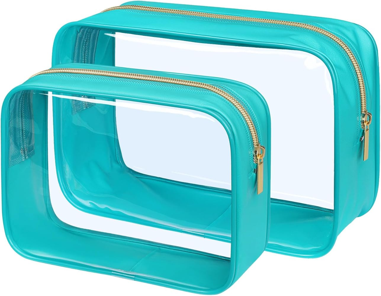 PACKISM Clear Makeup Bags, 2 Pack TSA Approved Toiletry Bag Quart Size Bag, Travel Makeup Cosmeti... | Amazon (US)