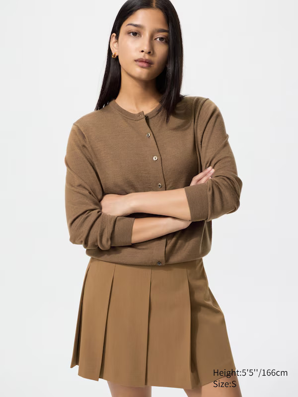 100% Merino Crew Neck Cardigan | UNIQLO (UK)