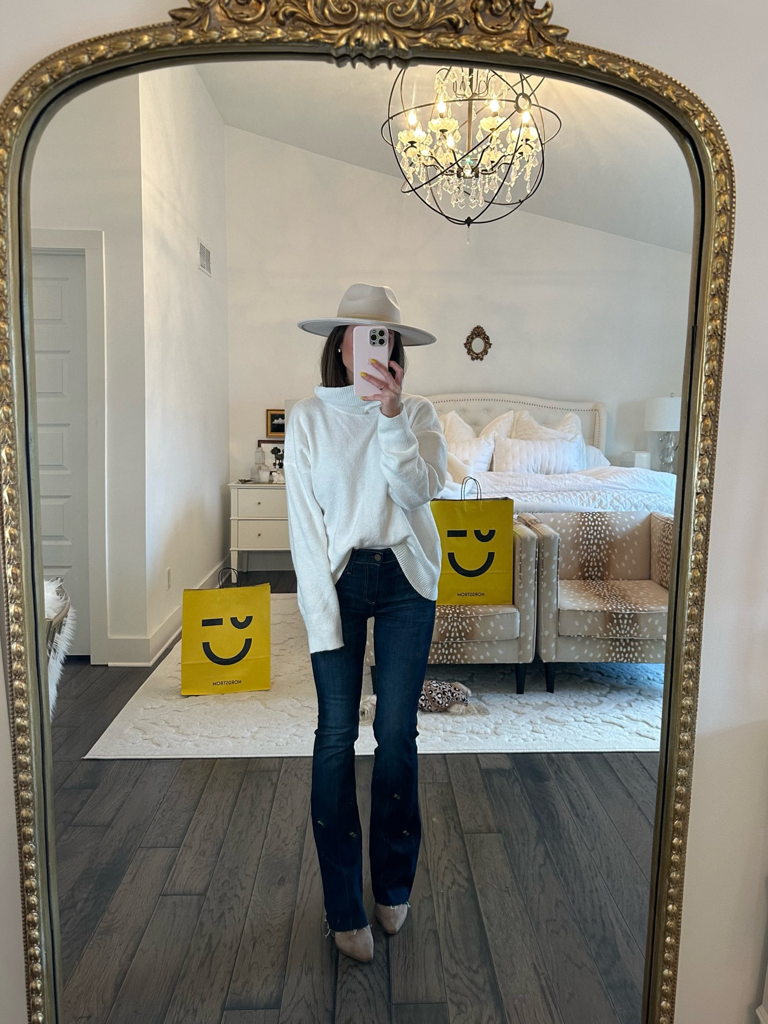 treasure & bond felt hat
treasure & bond sweater (sized up one to small)
ag bootcut jeans (sized up one to 25)
steve madden notch bootie (tts)

#LTKshoecrush #LTKunder100 #LTKxNSale