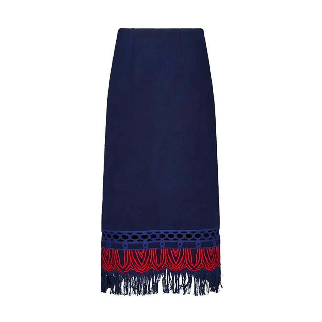 Rivington Skirt in Midnight Wool | Over The Moon