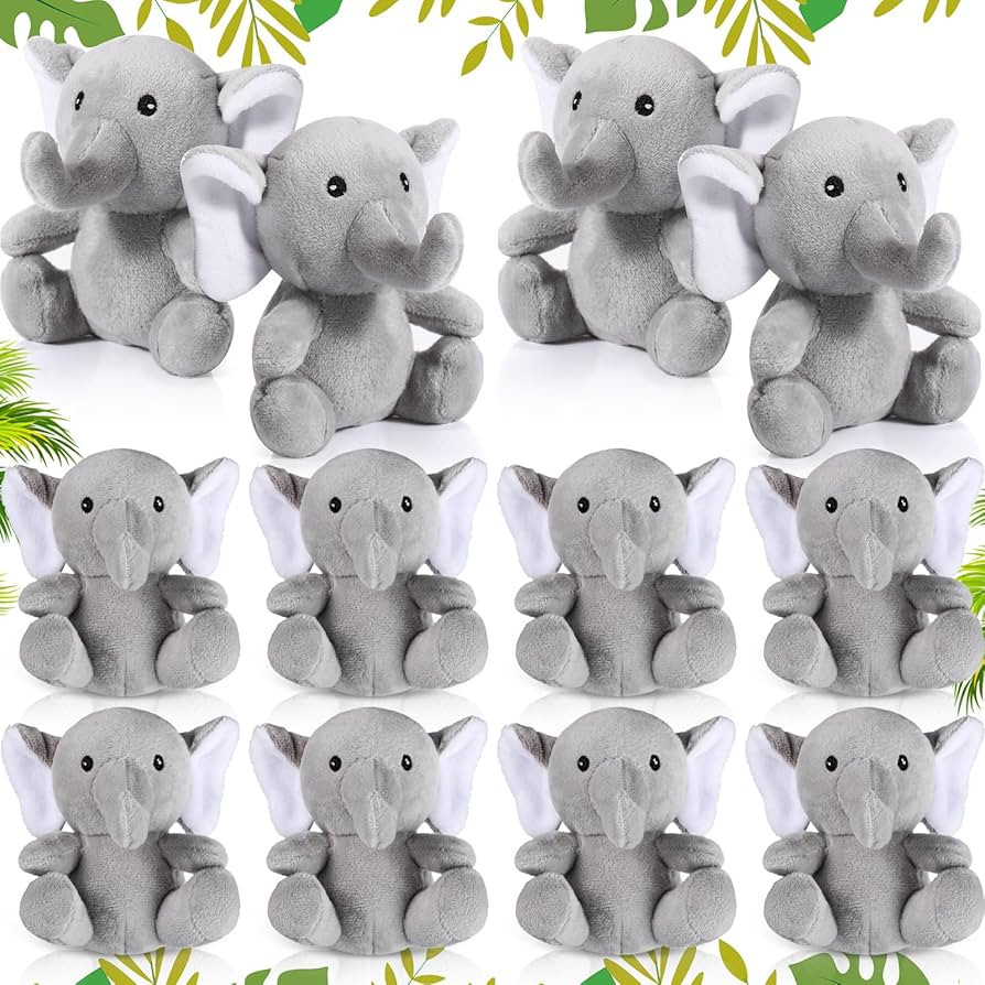 Jenaai 12 Pcs Mini Stuffed Animals Bulk 4 Inches Small Cute Soft Forest Plush Elephant Stuffed An... | Amazon (US)