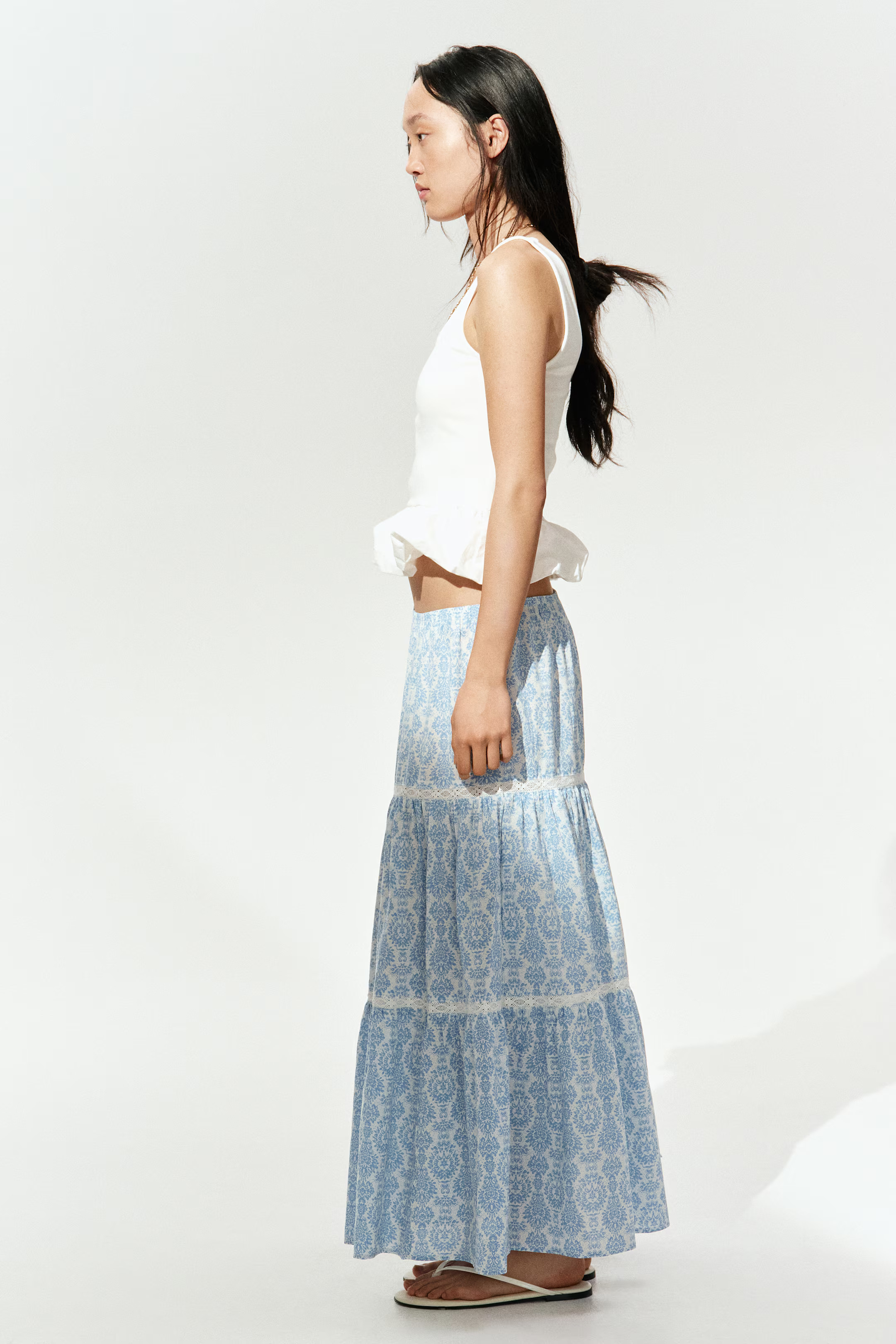 Lace-Inset Maxi Skirt | H&M (US + CA)