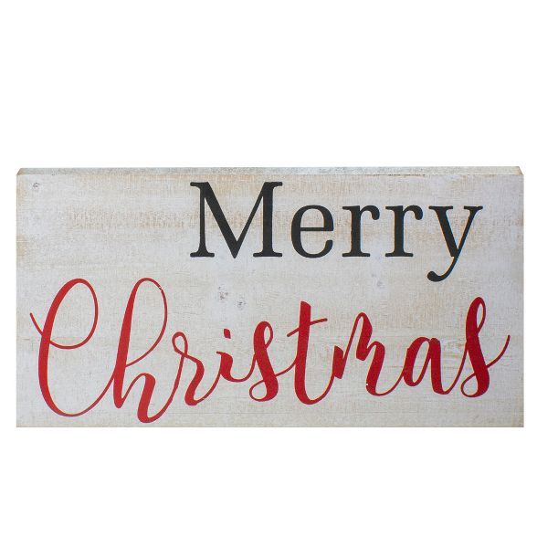Northlight 24" Rustic Wooden 'Merry Christmas' Hanging Wall Sign | Target