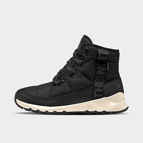 The North Face Women's ThermoBall Lace Up Luxe Waterproof Boots in Tnf Black/Asphalt Grey Size: 8.0 | Finish Line (US)