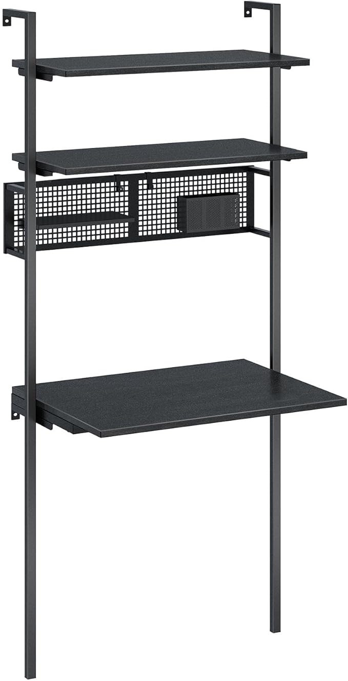 Rolanstar Computer Desk with Shelves, Wall Mounted Desk with Storage Shelf, Industrial Ladder Des... | Amazon (US)