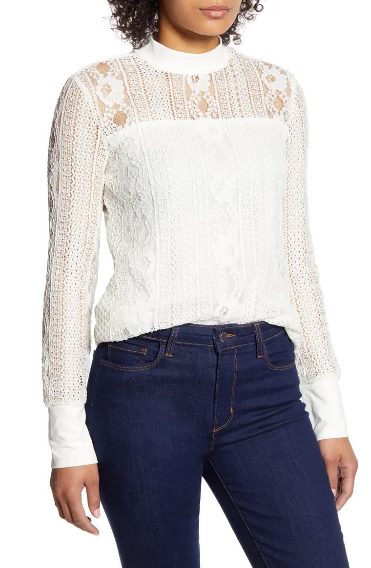 Lace Mock Neck Top | Nordstrom