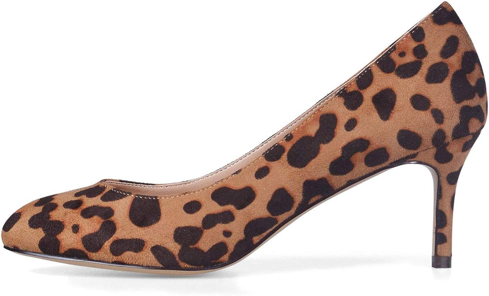 Castamere Womens Round Toe Pumps Stiletto Mid Heels Office Slip-on 6CM Heels | Amazon (US)