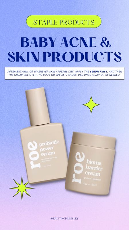 Staple Baby Products! Be sure to use both together, starting with the serum and then the cream afterwards. 

Roe Wellness. Baby. Skincare. Acne. 

#LTKunder100 #LTKbaby